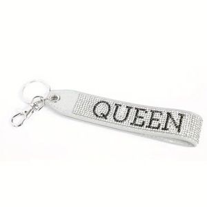 Keychain Queen Silver Rhinestone Purse Charm